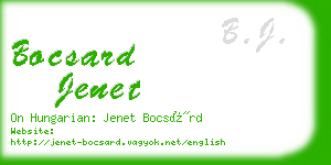 bocsard jenet business card